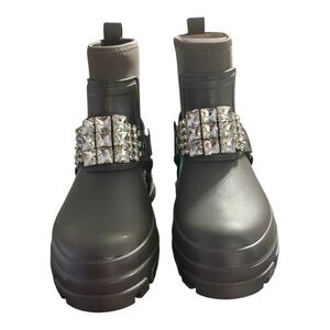 Karl Lagerfeld Women’s Rylie Crystal Embellished Ankle Rain Boots